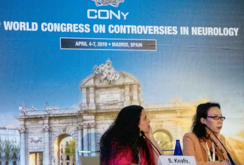 Chairing a session on dementia at the World Congress on Controversies in Neurology (2019)
